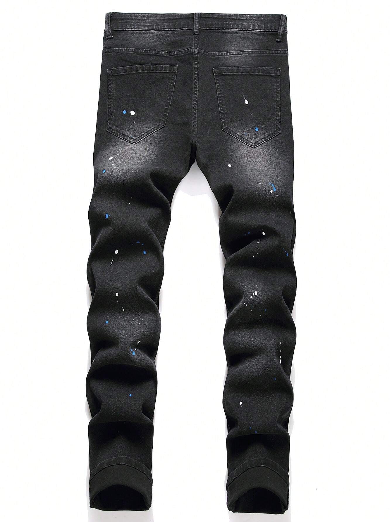 Gray Jeans Red Ripped