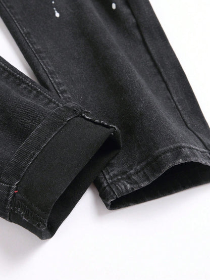 Black Jeans Blue Ripped