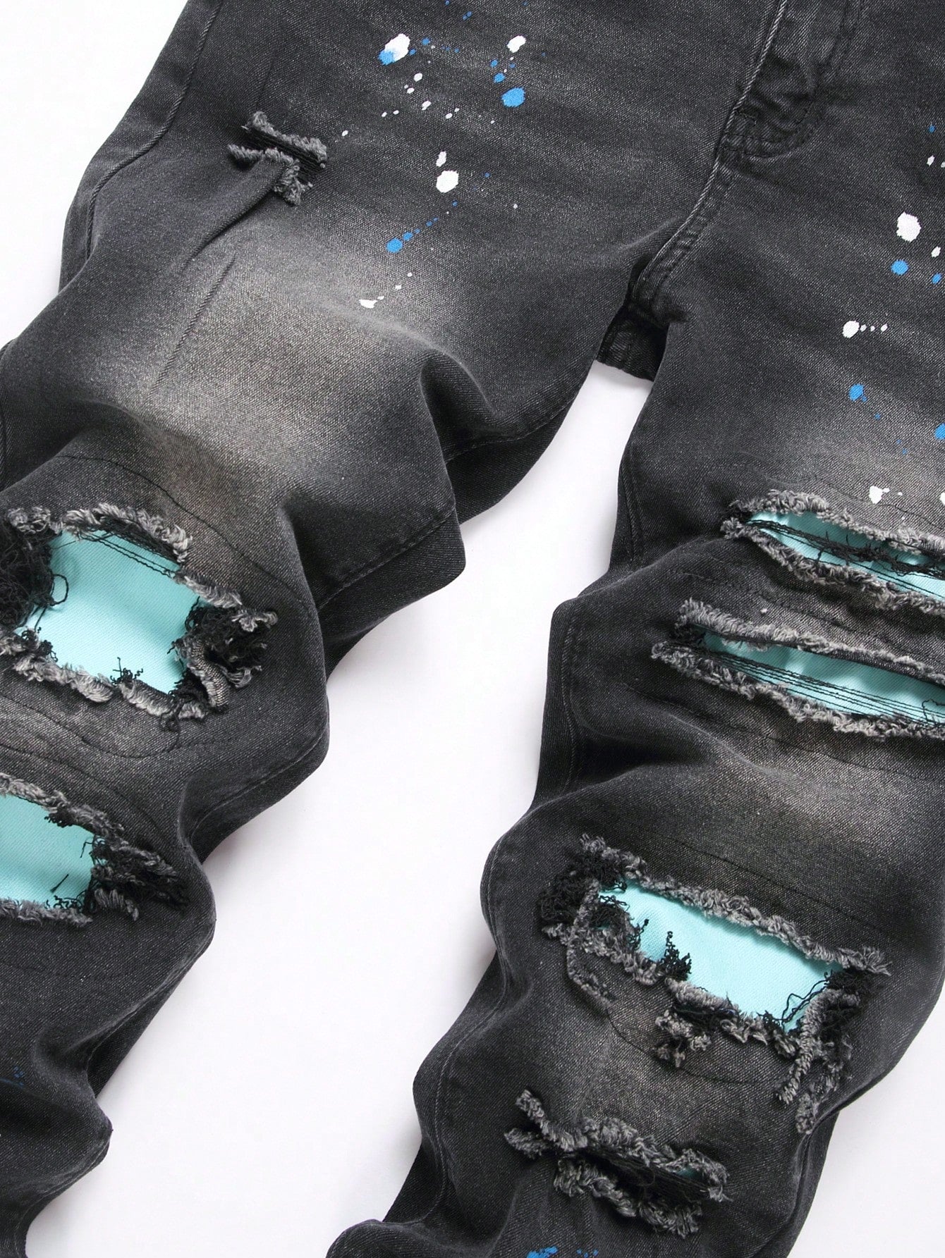 Black Jeans Blue Ripped