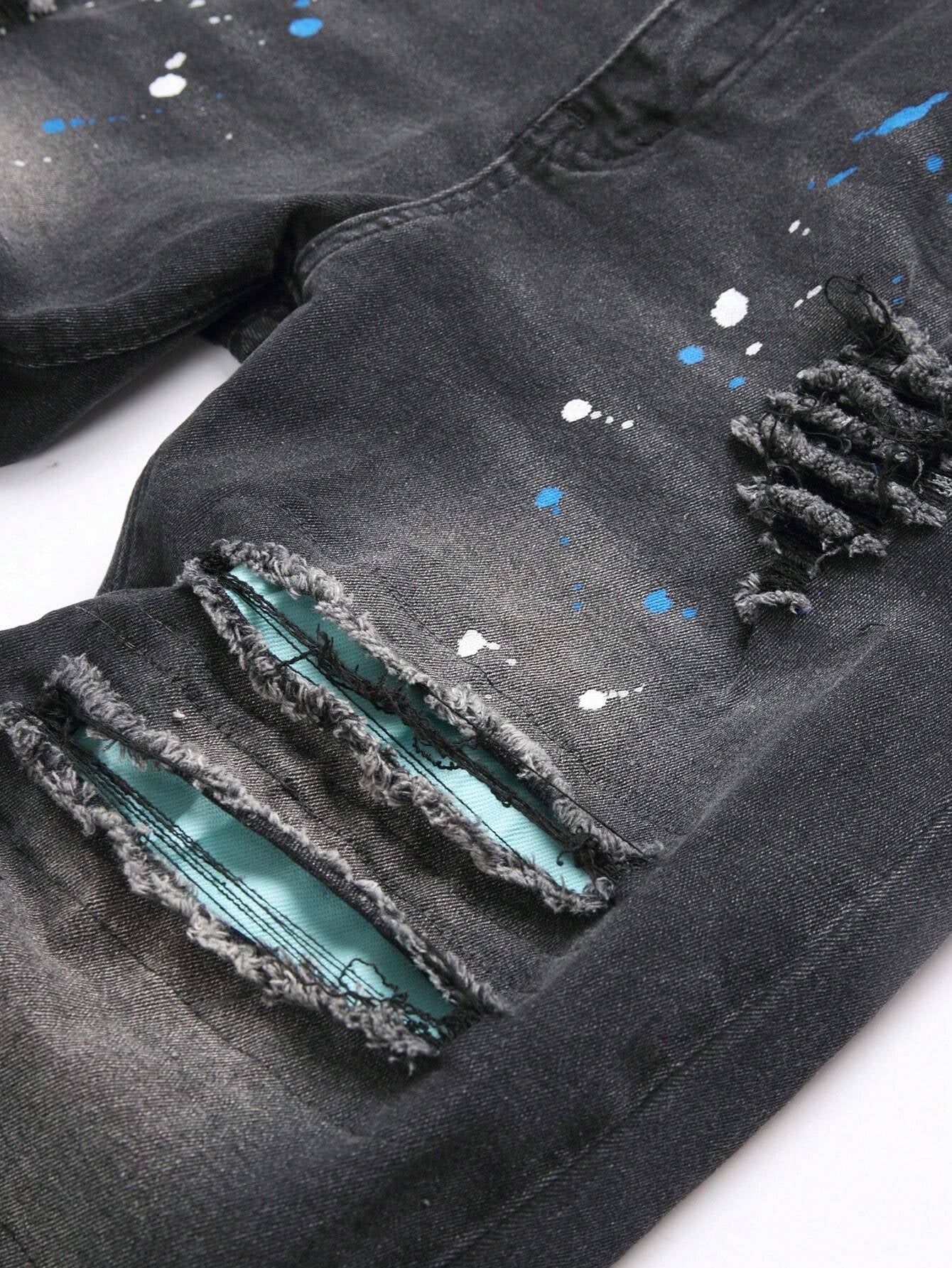 Black Jeans Blue Ripped